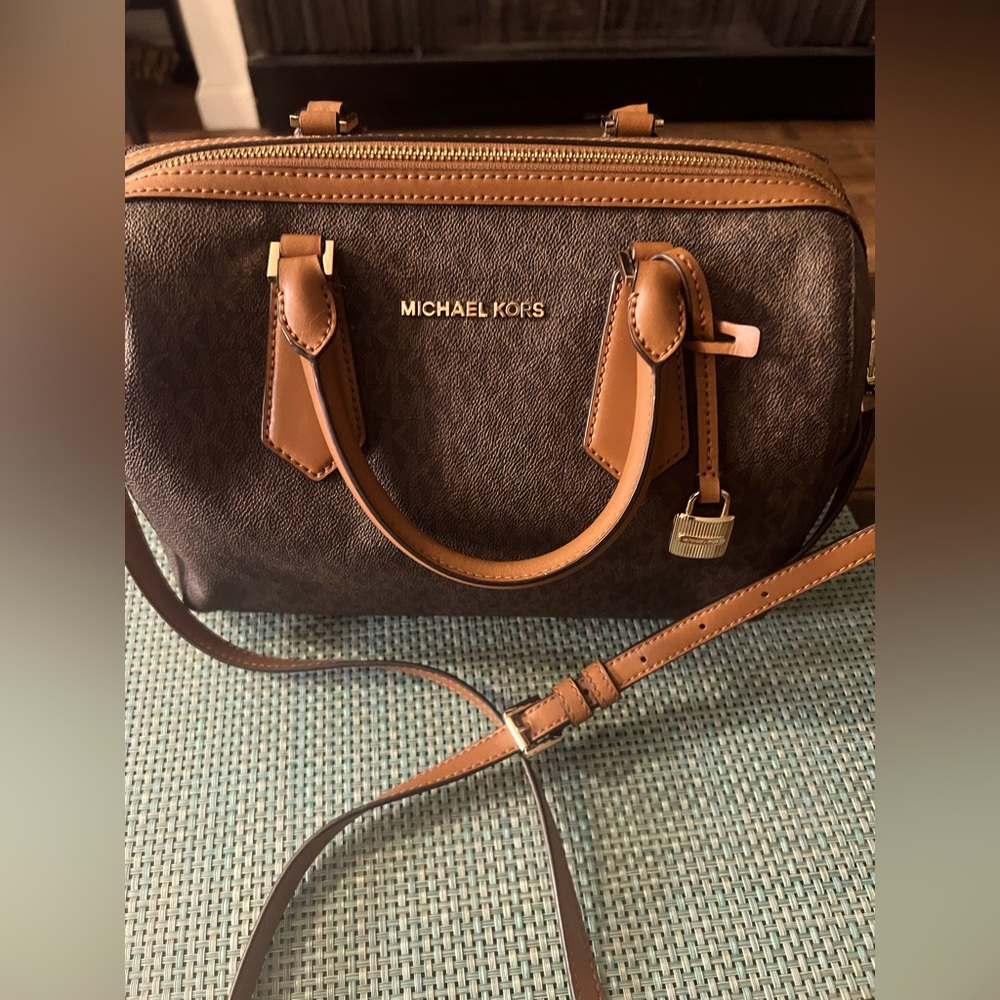 Michael Kors Brown and Tan Satchel Crossbody